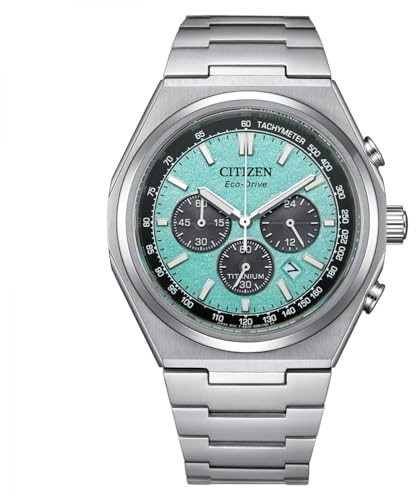 Citizen Chrono Super Titanium Turquoise Background CA4610-85M Eco Drive Men's Watch