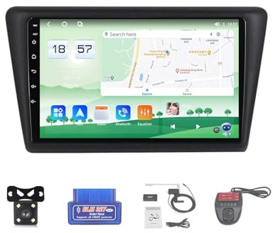 For Skoda Rapid 2013-2017 Car Stereo 2 Din Wireless Carplay Android Auto 9 Full IPS Touchsreen HD Live Rearview/BT 5.0/DVR/GPS/SWC/FM AM Radio RDS DAB+DSP(Size:M600S)