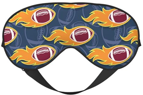 Schlafmaske, Augenmasken für Schlaf, Schlafmasken für Frauen und Männer, Verdunkelungs-Augenabdeckungen für Reisen/Schlafen, brennende Rugby-Bälle Augenmaske