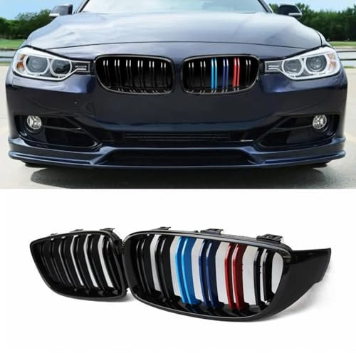 YIRGGO - Rejilla de radiador para 3 F30, accesorios deportivos para parrilla delantera deportiva, color negro brillante, para 3 F30 F31 320i 328i 328d 330i 335i (F30 2012-2018, negro brillante con