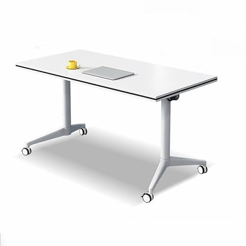 Gtzly BüRotisch, Konferenztisch, Moderner Klappbarer Mobiler Schulungstisch mit Rollen fürs BüRo, Besprechungsraum, Klassenzimmer, 1 Packung(120 * 60 * 75cm)