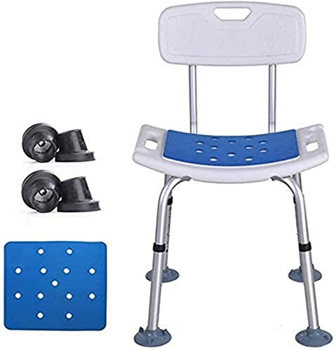 HPTHLY Sedile per Doccia, Sedia per Doccia, sedili per Vasca da Bagno, Resistenti, panche Regolabili in Altezza, con braccioli e Schienale, antisci,(White B3)