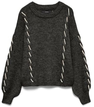 VERO MODA Vmilina LS O-Neck Handstitch Jersey, Verde Oscuro, S