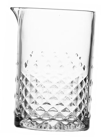 VINTORKY 700ml Crystal Cocktail Mixing Glass Thick Bottom Carved Bar Stirring Glass Professional Barware for Cocktail Mixing and Party Use