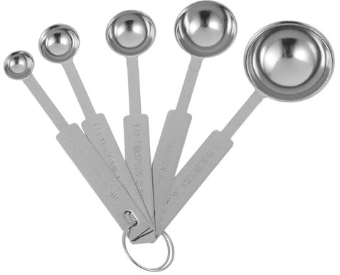 Alipis Set Da Cucina E Da 5 Pezzi Cucchiai Dosatori in Metallo Cucchiaini Da Tè Con Manici Per Cucina E Ristorante