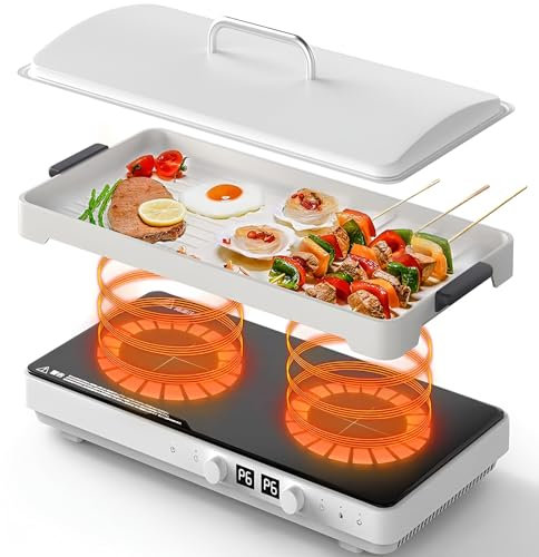 Cocina de Doble inducción múltiple cocinera eléctrica de cerámica embebida Estufa eléctrica de Escritorio de Alta Potencia Parrilla de Dos en uno Control Independiente de Doble Zona