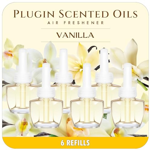 Scent-Hi Duftölflakon Set Kompatibel mit Air Wick/Glade, 6 Stück Vanille Duftölflakon, 6 x 19ML Duft, Duftölflakon Nachfüller für Duftstecker, Räume, Bäder