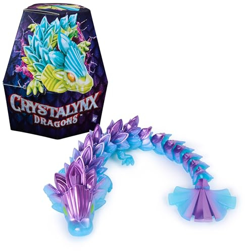 CrystaLynx Dragons, 22.8 cm Collectible Articulated Dragon Toy Figure for Kids & Adults, Blind Box, Fidget Toys for Home Office & Desk Decor (Styles May Vary)