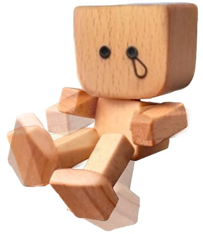 Figura para hombre de madera oscilante | Figura ornamental para coche de madera artesanal - Estatua decorativa para consola automotriz Scooters Sedan Pick-up camionetas Viajes y