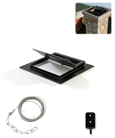 Chimney Seal Tight Damper 13 X 13 for Wood-Burning Brick Fireplaces, Chimney Top Damper Effectively Protects Against Dust, Rain, and Snow, Alloy Chimney Damper