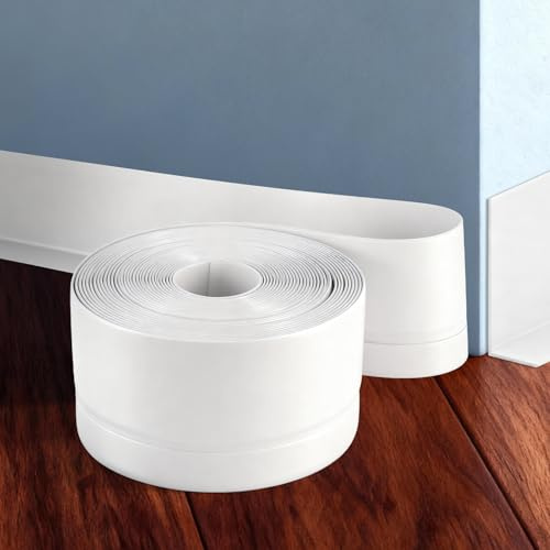 TranRantic Plinthe Souple Autoadhésive, 800cm x 7cm PVC Plinthe Adhesive, Bande Décorative Autoadhésive pour Cuisine et Salle de Bain(Blanc)