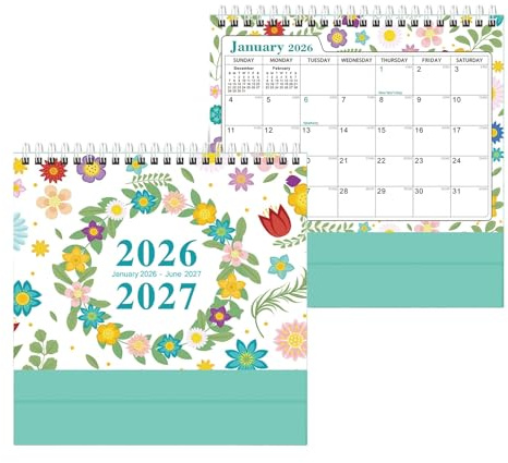 Bordskalendrar - Bordskalender 2026-2027 | 18 A-bindande hemtillbehör | Permanent Kalender | För, arbete, studier, skolvecka, sovrum