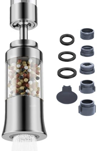 JINYOMFLY Filtre à Eau Robinet 2 Modes, Filtre Robinet Anti Calcaire Rotatif à 360°, Purificateur d'Eau Robinet Cuisine à 6 Étapes de Filtration