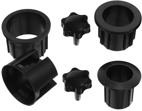 COLLBATH Lot de 6 Set de Cache-Trous pour Pied de Parasol Noir Embouts pour Mât de Parasol de Terrasse Accessoires de Fixation Solide et Adaptables Protection Saletés et Vent