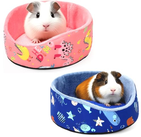 UPINS 2 Pack Warm Hamster Bed,Warm Cushion Hamster Hideout House Hideout Small Animal Mat for Hamsters Mice Squirrel Hedgehog Small Pets