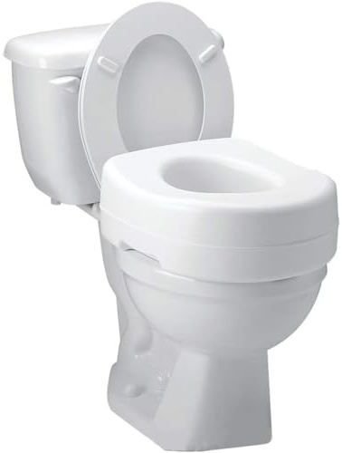 Carex Raised Toilet Seat, Adds 5 Inches of Height to Toilet, 300 Pound Weight Capacity, Slip-Resistant Rubber Pads