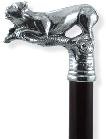 Cavagnini Gehstock mit Namensgravur, Buchenholz & Zinngriff, Made in Italy, Geschenkidee
