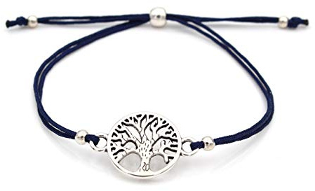 beautySart Makramee Armband Lebensbaum - silberfarben - Verschluss verstellbar - Geschenkidee Freundin, Mutter, Damen