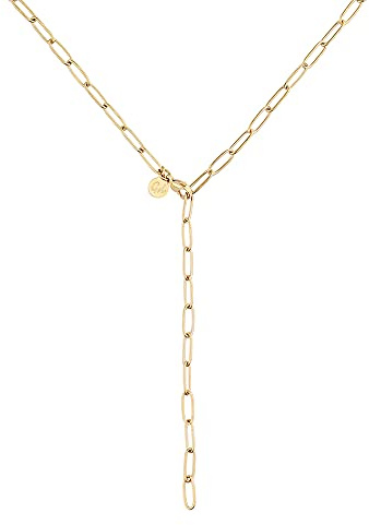 GD GOOD.designs Y-chain (ancla de la cadena) collar de filigrana para damas con cierre de gancho ajustable (Dorado)
