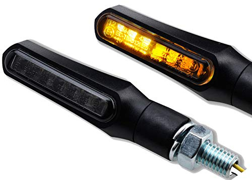 Germany Motorsports LED Mini Motorrad Blinker Shark e-geprüft schwarz universal 12V (LED Blinker, 1 Paar)