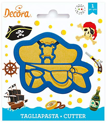 DECORA, 0255099 Kit de Cortadores de Máscara de Pirata, El Kit Ideal para Crear Decoraciones en Pasta de Azúcar o Goma, Hecho en Italia, Diseño Patentado.