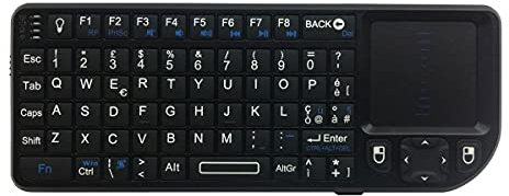 Rii Mini X2 Wireless + Bluetooth (layout ITALIANO) - Mini tastiera retroilluminata con touchpad compatibile con Smart TV, TV Box, Tablet, Smartphone, Console, PC, Fire TV, Raspberry