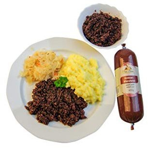 Grützwurst Omas Pfanne | Blutwurst | DDR Rezeptur Tiegelwurst | Black Pudding | laktosefrei (Grützewurst zum Braten 1,2kg)