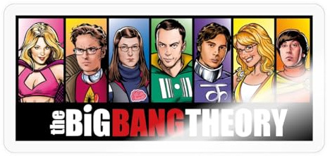 Spreadshirt The Big Bang Theory Bande Dessinée Personnages Autocollant Sticker, 10 x 10 cm, brillant transparent