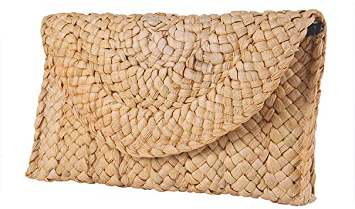 Jywmsc Women's Straw Clutch Purse Summer Beach Bags Envelope Wallet Woven Handbags
