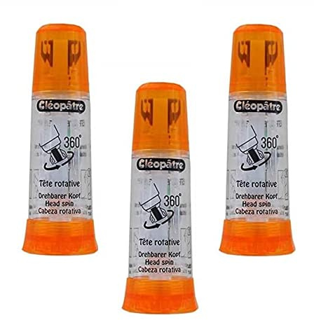 Cleopatra – Juego de 3 patines de corrección, borrador de tinta 360°, cabeza giratoria, color blanco