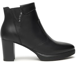 Nero Giardini I513800D Bottines Femme en Cuir - Noir 35 EU