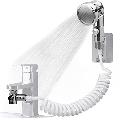 Handbrause für Waschbecken, Cevillae Duschkopf für Waschbecken mit 3M Schlauch, Waschbeckenbrause zum Haarewaschen Mit halterung, Adapter für Behinderungen, Altere Menschen, Neugeborene, Haustiere