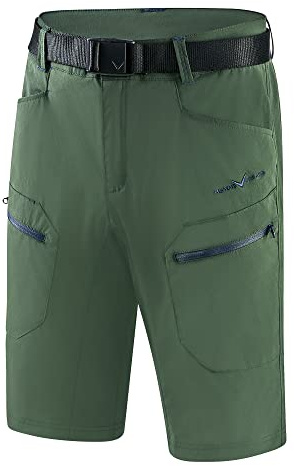 Black Crevice trekkingshorts herr I trekkingbyxor herr korta I herr utomhusshorts I vattenavvisande och snabbtorkande I hållbara och ventilerande vandringsshorts med fickor, Skogsgrön/stålblå, 58 SE
