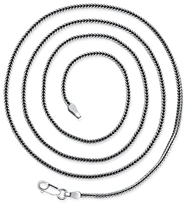 ANAZOZ Halskette 925 Sterling Silber 50 cm, Kette für Anhänger Herren 1,5mm Breit Weizenkette Silber