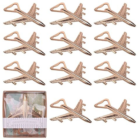 Dasertoe Paquete De 12 Abrebotellas Avión Caja De Abrelatas De Botella De Cerveza De Viaje De Avión De Favor De Fiesta Decoraciones De Cumpleaños Boda