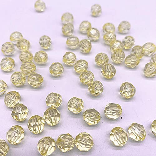 6mm 8mm 10mm facettierte Acrylperlen transparente Perlen Ball zum Herstellen von Schmuck DIY Bekleidungszubehör-05,8mm(50 Stück)