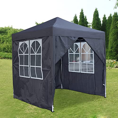 Panana 3x3m,2.5x2.5m,2x2m Pop Up Gazebo Party Tent BBQ Canopy Awning with Side Walls3x3m Pop Up Gazebo Party Tent BBQ Canopy Awning with Side Walls, Grey, (GSGBZBGY0102X201-EPRC)