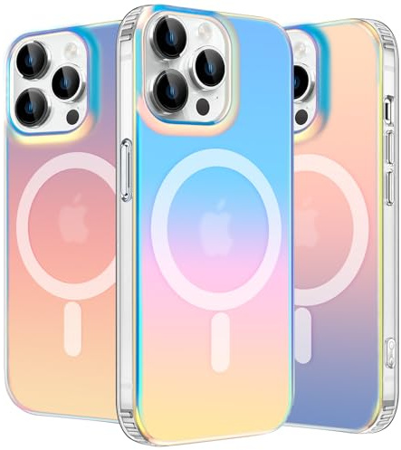 nicekool Hülle für iPhone 13 Pro Max Kompatibel mit MagSafe, magnetische HandyHülle Case für iPhone 13 Pro Max Schutzhülle Kratzfeste Rückseite Durchscheinende Matt, Schillernd Fluoreszierend