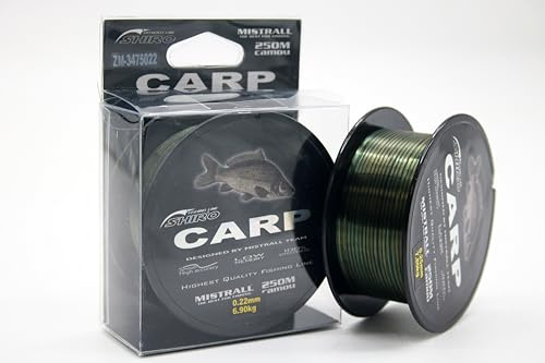 Karpfenschnur Angelschnur MISTRALL Shiro Carp 250m 0,22-0,40mm Camou (0,35mm/16,30kg)