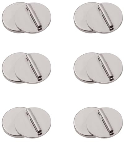6 Paar Mini Magnetischer Broschenkonverter, Harmlos Metall-Pin-Rückseiten Fast Unsichtbar Pin-Konverter für Schal Hijab Tücher Dünner Stoff (Silber)
