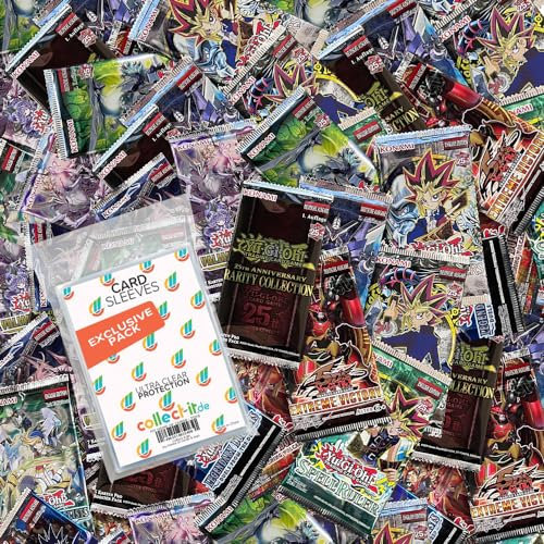 Yu-Gi-Oh! Booster Karten Mystery Set - 10 zufällige Boosterpacks + 40 Exklusive Collect-it.de Hüllen