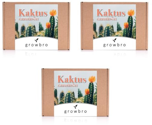 3 X Hopfen Anzuchtset von growbro: DER WEG ZU DEINEM EIGENEN BIER, lustige Geschenke für Männer Kollegen, Büro Geschenke für Männer, kleines Dankeschön Geschenk für Kollegen (3 x Kaktus)
