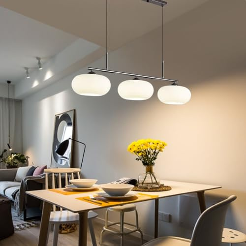 DHGIE Moderne LED Pendelleuchte 3 Flammig Rund Esstischlampe Wohnzimmerlampe Hängend Höhenverstellbar Esstischlampe Pendelleuchte Höhenverstellbar Esszimmerlampe Hängend (Color : NO6-A)