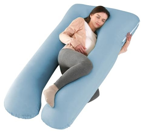 Wndy's Dream Pregnancy Pillow for Sleeping, U Shaped Maternity Pillow, Full Body Pillow Support for Back, Hips, Legs for Pregnant Women, With Removable Cover (Grey)