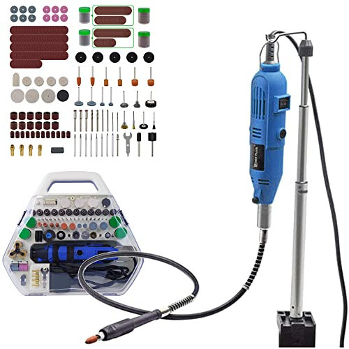 Outil rotatif 135 W 6 vitesses variables, outil rotatif, ponceuse avec 252 accessoires + sac de transport pour projets de bricolage et créations de bricolage