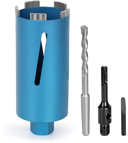 M22 Diamantbohrkrone Kernbohrer für Kernbohrgerät mit Turbo, inkl. SDS-Plus, Ø 82mm, Gesamtlänge 200 mm, Nass Trocken Dosenbohrer Dosensenker Diamant Bohrkrone Nassbohrkrone Trockenbohrkrone für Beton