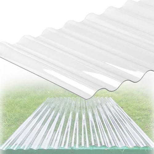 generisch Klare Lichtwellplatte 1,2mm FRP-Tageslichtplatten 4 Stück Transparente Dachplatten Flammhemmende/Regensichere/UV-Beständige Dachmaterial,Ersatzplatten Polycarbonat(0.9x0.6m-35x20)
