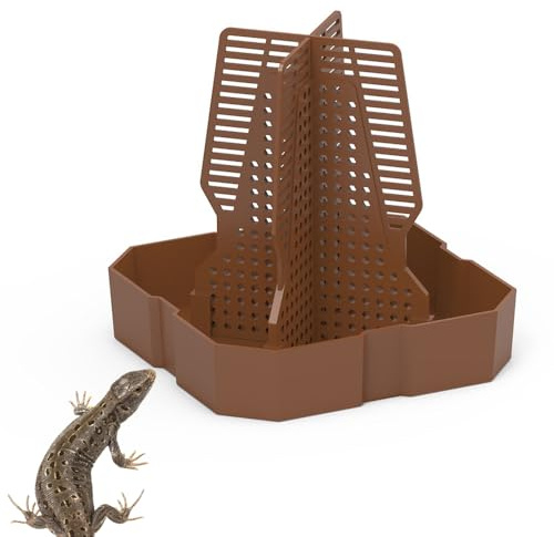 MiOYOOW Mangiatoia per Rettili, Ciotola Alimentazione Anti-Fuga, Dispenser per Rettile, per Lucertola Geco Drago Barbuto Rana Serpente