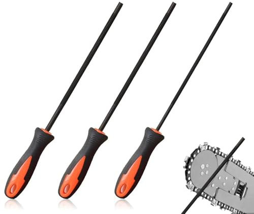 3 Stück Feile für kettensäge,Feile,Kettensägefeile,Kettensäge Feilen,Feilen Set Mit Griff, Gibt es 3 Größen von 4.0 mm,4.8 mm,5.5 mm,Geeignet für Kettensägen