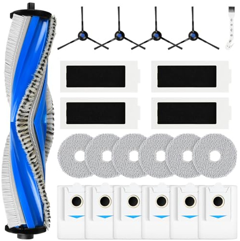 Alloytool 22 Pièces pour ECOVACS DEEBOT T30S / T30s Pro Aspirateur Robot | 1 Brosse Principale, 4 Filtres HEPA, 6 Serpillières, 6 Sacs à Poussière, 4 Brosses Latérales, 1 Brosse de Nettoyage